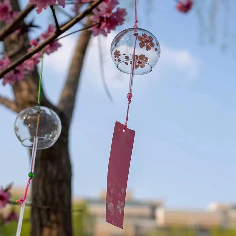 Japanese Wind Chimes Glass Wind Bell Window Hanging Wind Music Garden Hanging Pendants Outdoor Decoration Room Decor
