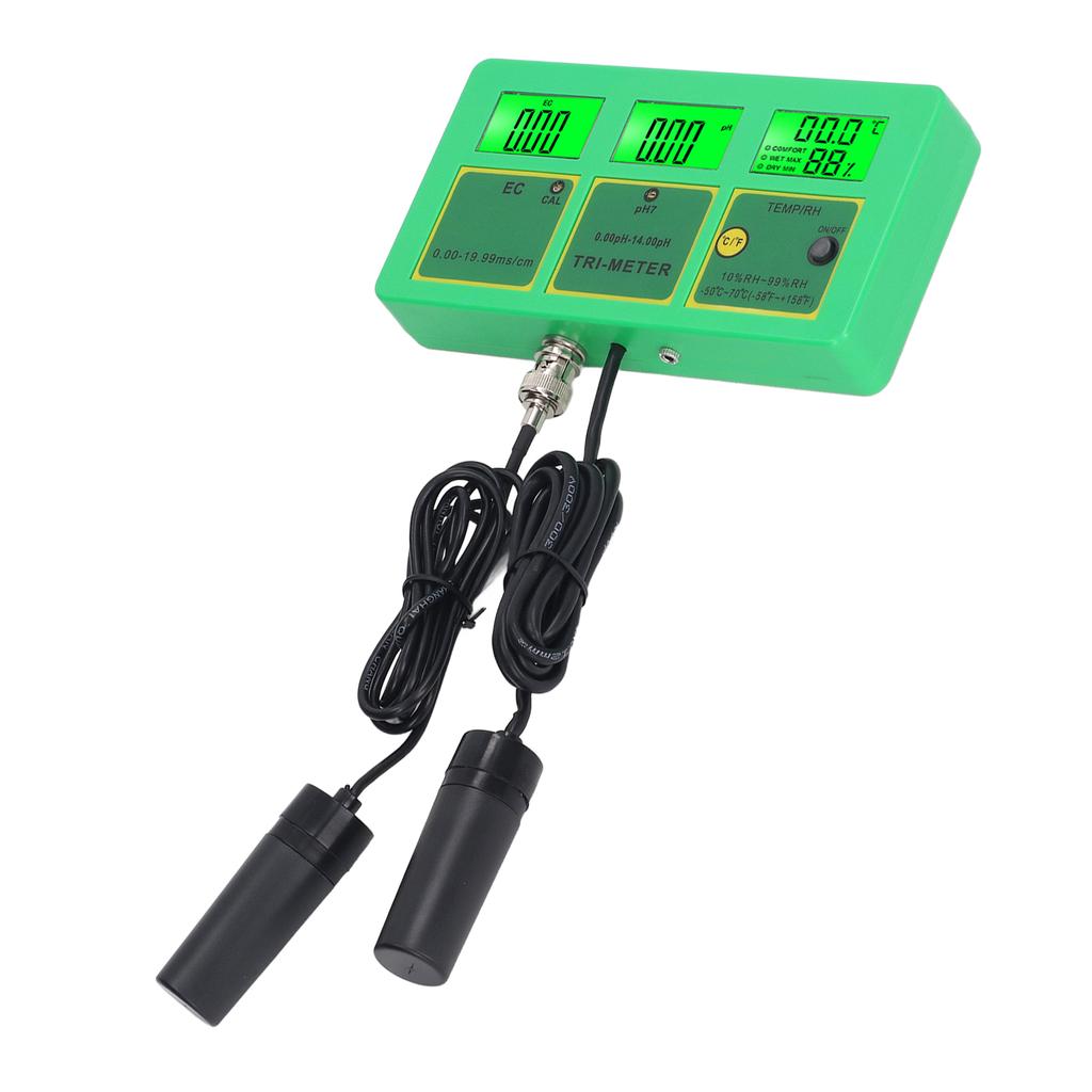 3 in 1 Water Quality Detector EC PH Temperature Humidity Tester LCD Display Water Monitor