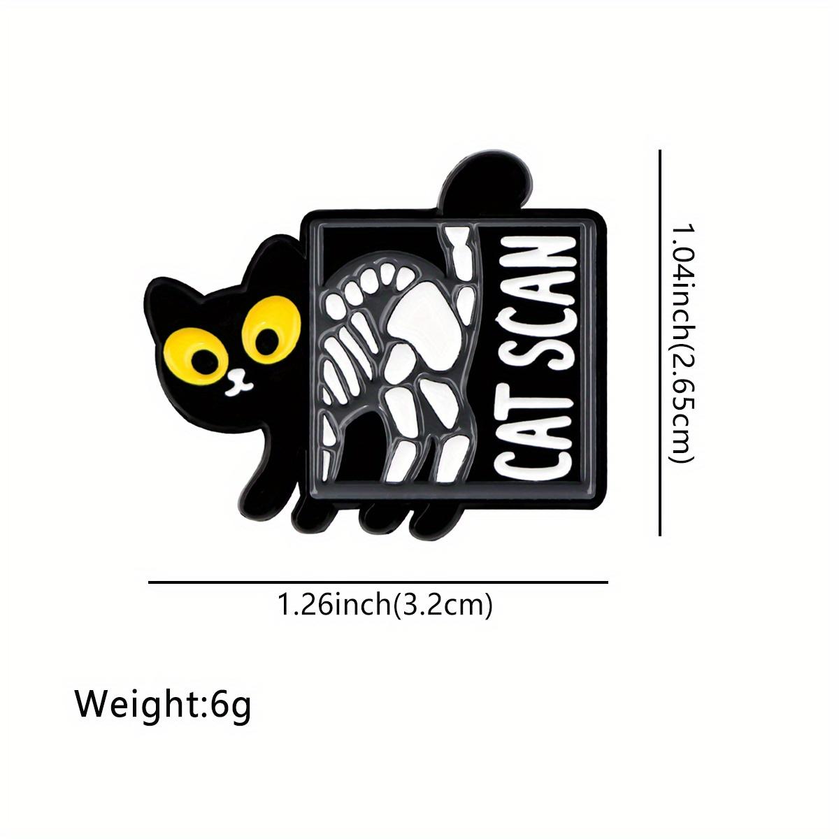 

1Pc Cute Black Cat & Skull Acrylic Pin, Perfect for Backpacks & Bags, Great Gift for Friends, Fun Cat Design black чёрный