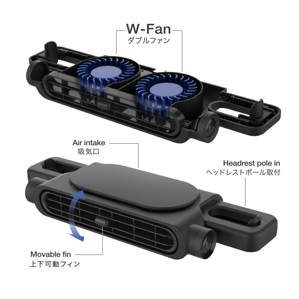 Tsuchiya Yac Car Interior Accessories Neck Wide Fan Slim DF65