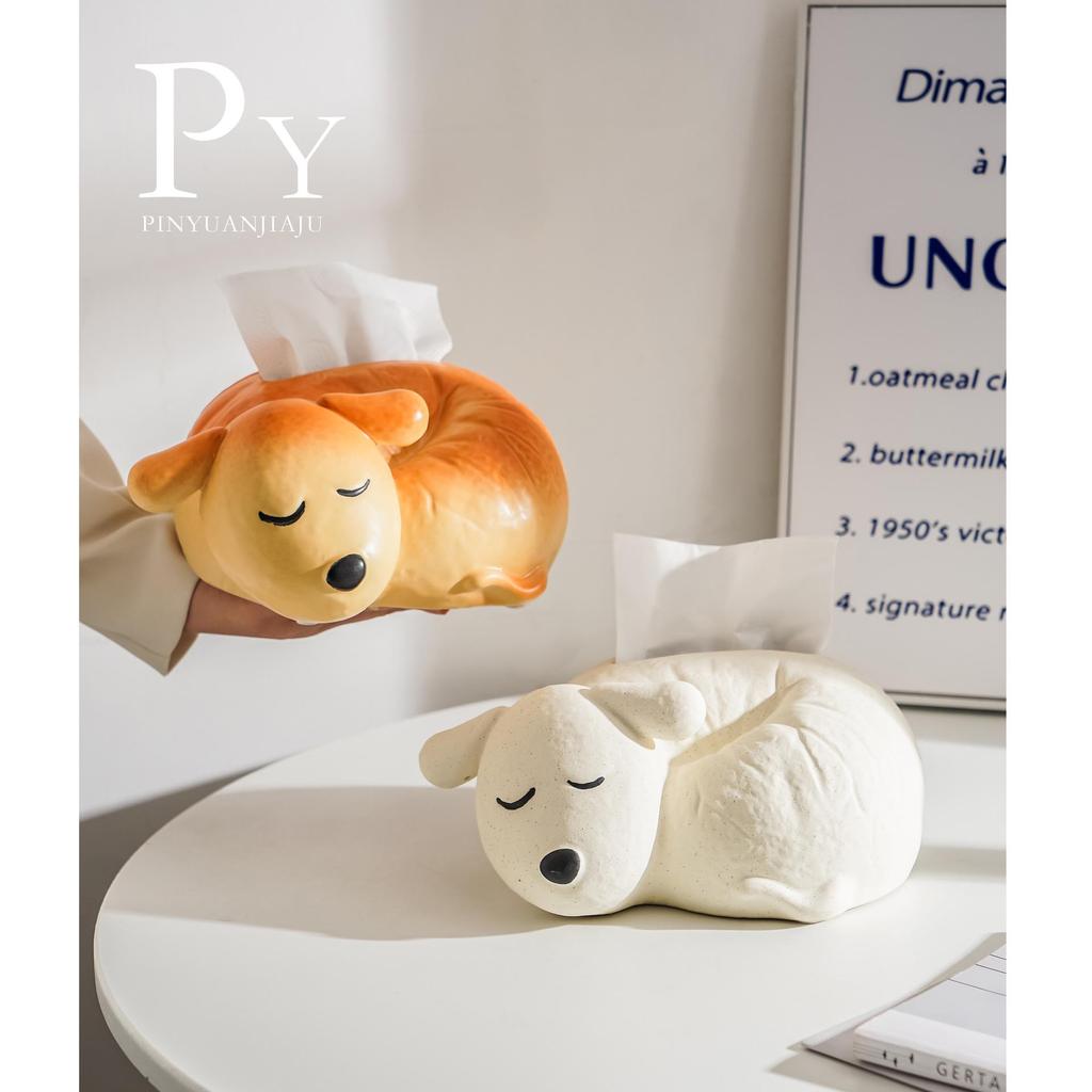 Cute Ceramic Dog Tissue Holder for Bathroom or Living Room