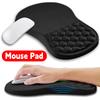 1Pc Non Slip Comfortable Mouse Pad Wrist Guard Simple Solid Black Color Memory Cotton PU Base Office Work Business Wrist Pad