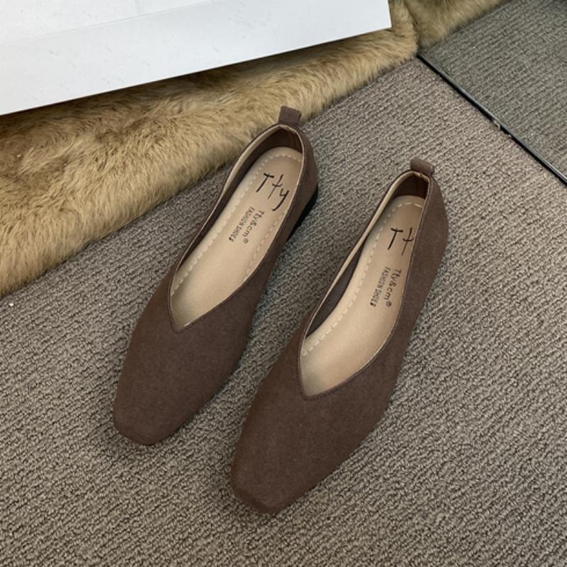 Fashion Bailamos Women Red Lightweight Shoes Square Toe  Slip On Vintage Soft Ballet Flats Female Shoes Ballet Flats Casual Sneaker Shoe