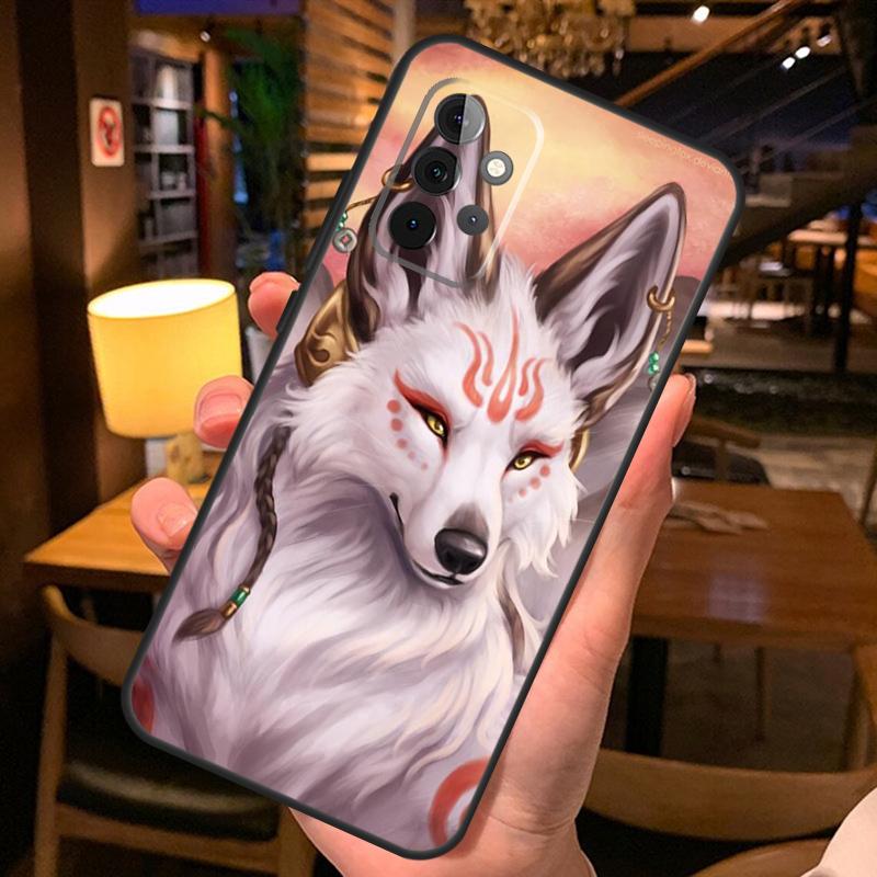 Kitsune Fox Japanese Art Phone Case For Samsung A51 A71 A50 A70 A13 A23 A33 A53 A12 A22 A32 A42 A52 A54 A34 A14 Cover