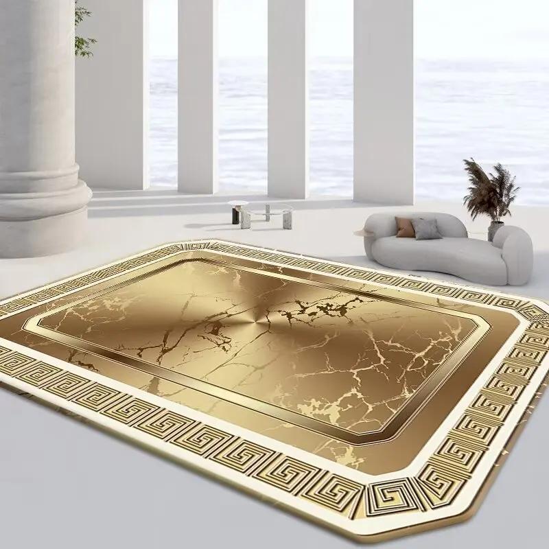 Irregular Gold Carpets for Living Room Home Decoration Bedroom Carpets Non-slip Large Size Luxury Rug Washable Soft Floor Mat