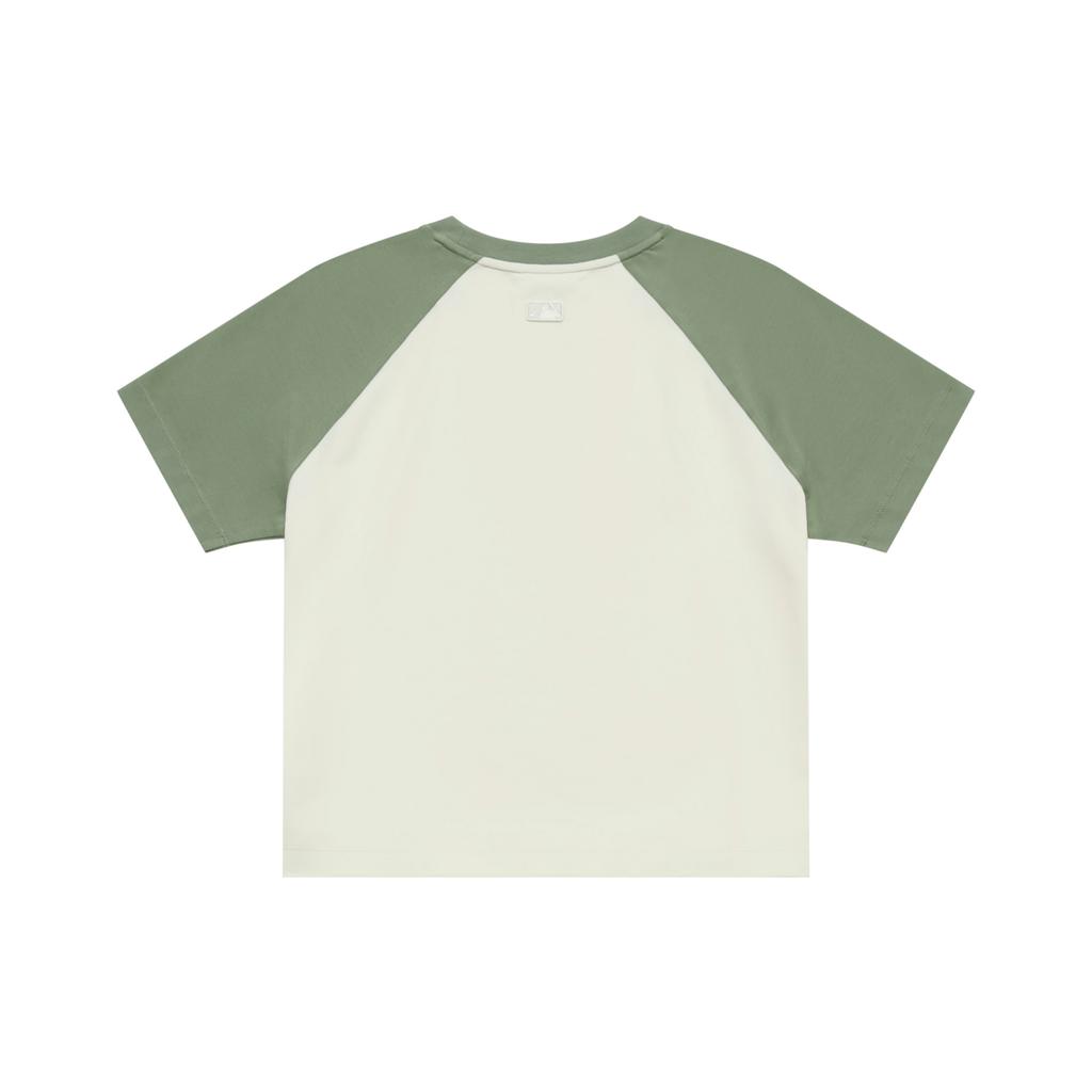 New MLB Preppy Style Collection Los Angeles Dodgers SS25 T Shirt Women's Cream 3FTSV0853-07CRS