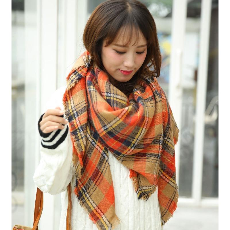 Autumn and winter plaid scarf imitation cashmere warm women's scarf shawl winter warm