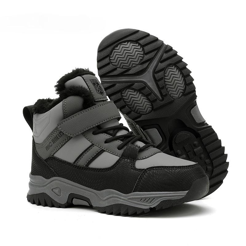 

31-40 Зимние теплые детские ботинки на плюшевой подкладке для активного отдыха, хлопковые ботинки для хайкинга, детские хлопковые ботинки для хайкинга, детские зимние сапоги 40