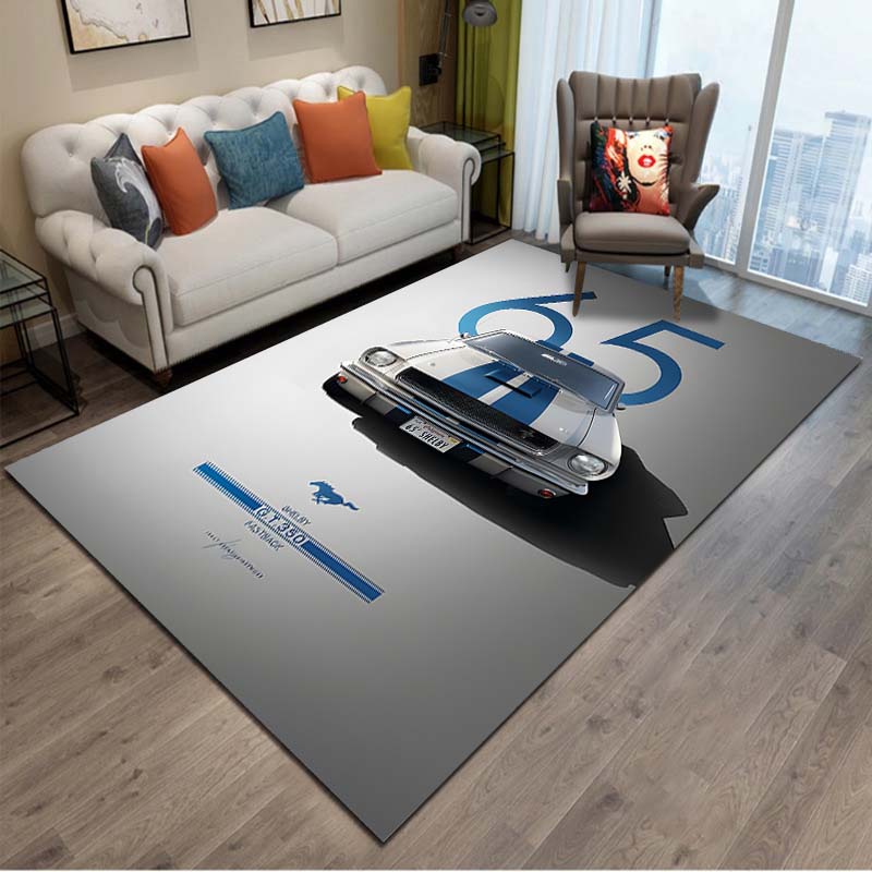 Old School Muscle Car Pattern Cool Area Rug Carpet for Living Room Anti-slip Rug Camping Picnic Mat Yoga Mat Kid Bedroom Decor