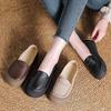 2026 Genuine Leather Loafers Women's Retro Round Toe Anti Skid Flats Woman Soft Daily Work Casual Walk Shoes Lady Zapatos Mujer