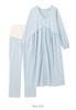 Maternity Open Front Long Sleeve Pajamas Cotton Blend Soft Smooth Switching Gathered Hospitalization L Saxophone [ANGELIEBE] Prenatal/Postnatal