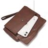 Men's Leather Wallet Clutch Bag Long Purse Zipper Money Clip Black Business Organizer Wallet Male Handy Bag