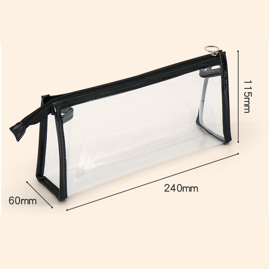 Clr Pencil Case Large Capacity Waterproof Portable Minimalist PVC Transparent Pen Bag for Stationery Cosmetics