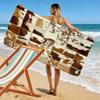 Rustikales Rindsleder-Stil-Druck Strandtuch, Großes Weiches Schnelltrocknendes Handtuch für Strand Camping Schwimmen