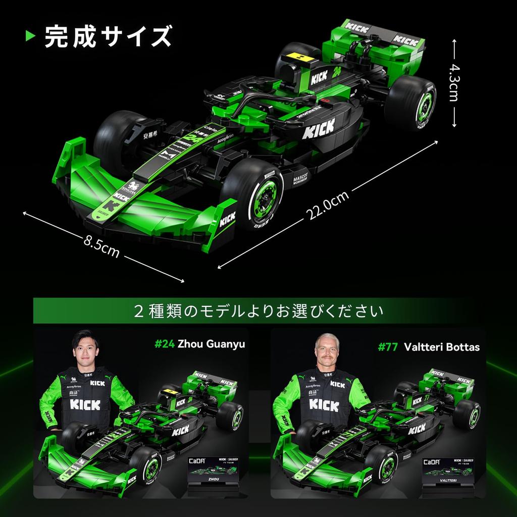 CaDA Série aut v měřítku 1:24 Kick Sauber F1 Team C44 2024 Oficiálně licencovaný produkt Kick Sauber, 314 dílků (Kick Sauber F1)