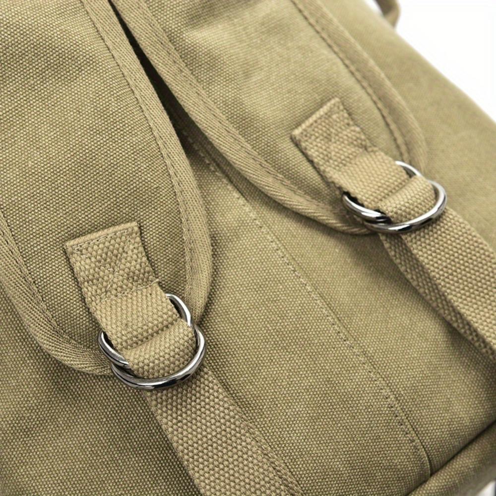 Large Capacity Khaki Canvas Backpack Men's Adjustable Travel Mountaineering Backpack Men's Backpack