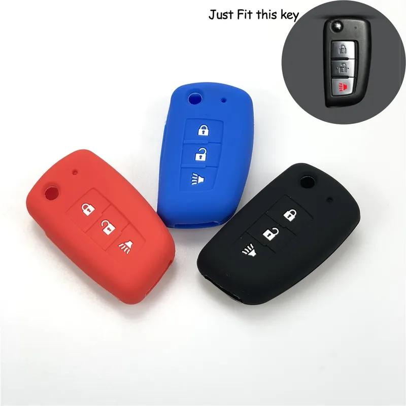 For Nissan Rogue Silicone Remote Flip Key Case Fob Shell Cover Skin Holder 3 Button 2014 2015 2016 2017 2018