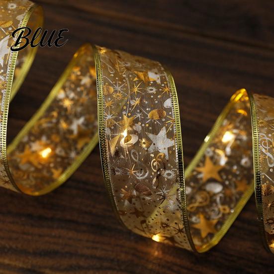 Room Ladder Ribbon Patio Garden Battery Powered Tree String Lights Christmas Fairy Bow Decoration Light