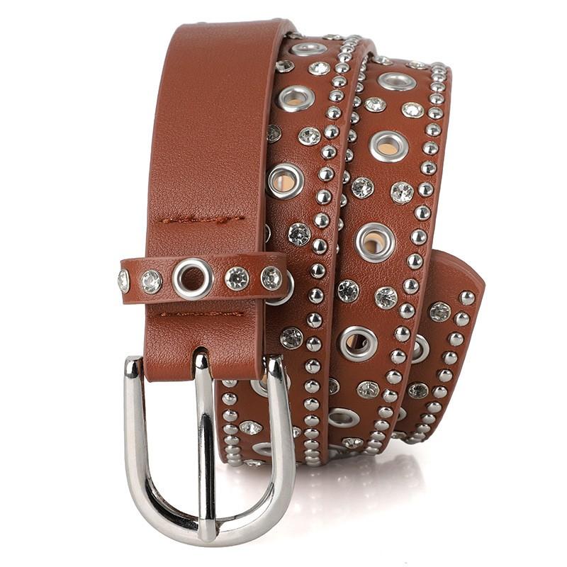 Trend Rivet Belt Heavy Metal Belt Men Women Punk Nightclub Rock Style Jeans Waist Belt Y2K Belt Fashion Decoration Women's Belts