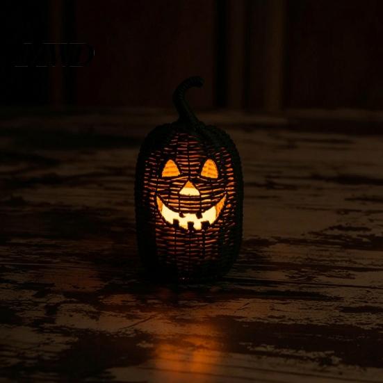 Herfst Buiten Decoratie Handgeweven Pompoenmand met Heksenhoed Deksel, Rustieke Vlechtwerk Trick Beschutte Veranda Decoratie of Snoepmand voor Buiten Halloween