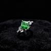 Jewelry Imitation Natural Ruby Emerald Square Ring Women'S Light Luxury Fashion Creative Color Treasure Ring