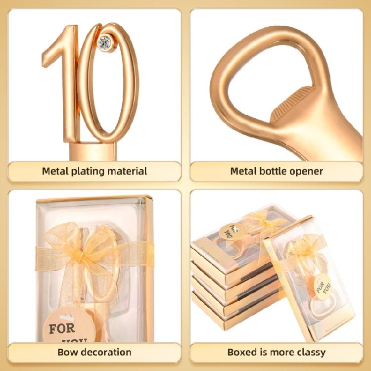 Golden Bottle Opener with Number Essential Beer Opener Tool for Any Celebration