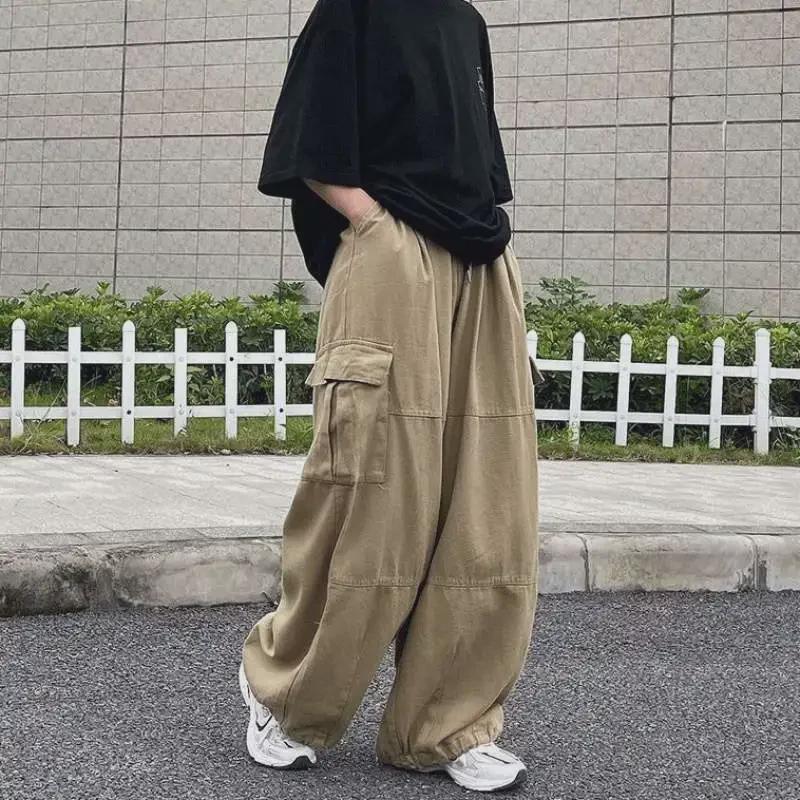 Men's Japanese Harajuku High Street Retro Wide-Leg Overalls
