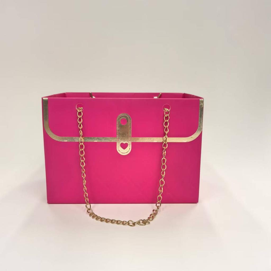 Trendy Brand Rectangular Handbag: Fresh Flower Gift Box & Creative Bouquet Perfume Bag.