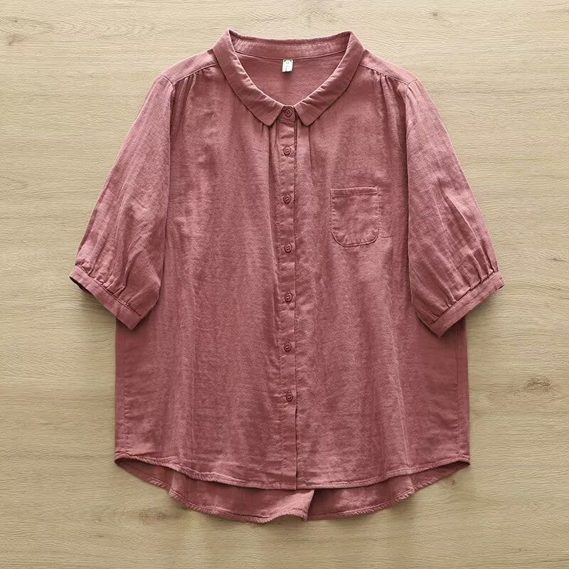 

Ретро двухслойная хлопковая пряжа без рукавов свободный артистичный Pink 6318 L 62.50 kg-75.00 kg