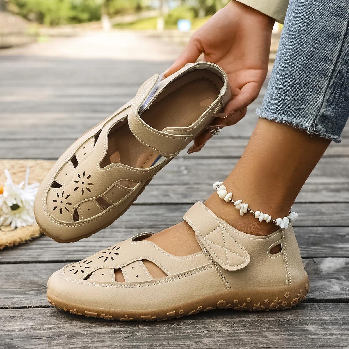 

Fashion 2025 Women Sandals Flats Casual Sneakers Sport Shoes Women Summer Brand Marie Jane Shoes Comfort Breathable Walking Sandals 36 хаки