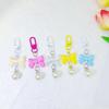 Plastic Acrylic Shimmering Bowknot Pearls Phone Charm Short Pendant Cellphone Detailing Jewelry Lanyard Strap Decoration
