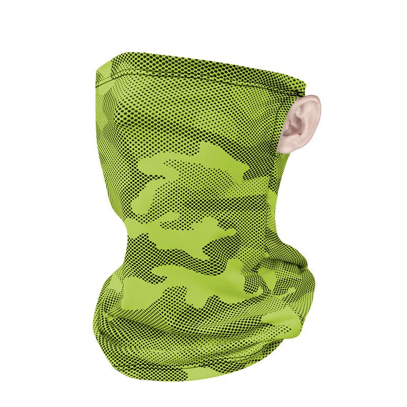 Camouflage Ice Silk Neck Gaiter: UV Protection Cycling Mask with Ear Loops