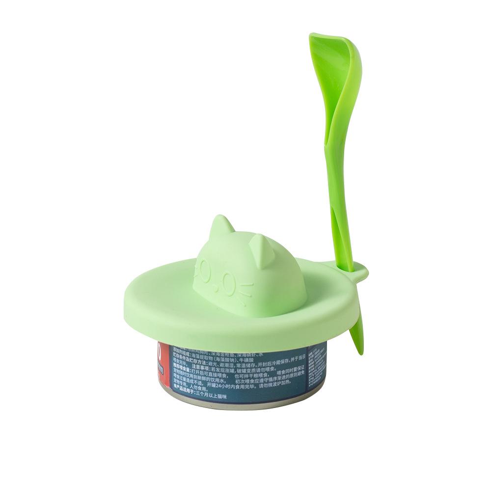 Pet Silicone Can Lid Sealing Cover With Spoon For Cat Dog