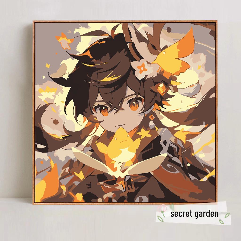 Kit Pittura ad Olio Digitale Anime Demon Slayer Fai da Te per Bambini