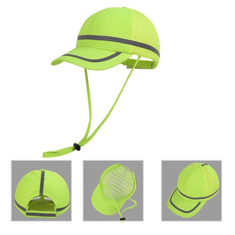Baseball Cap Wide Brim Fluorescent Safety Hat Bright Color Adjustable Size Wide Brim Prevent Sunburn