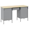 Workbench with Storage 3 pcs Black Engineered Wood and Steel
