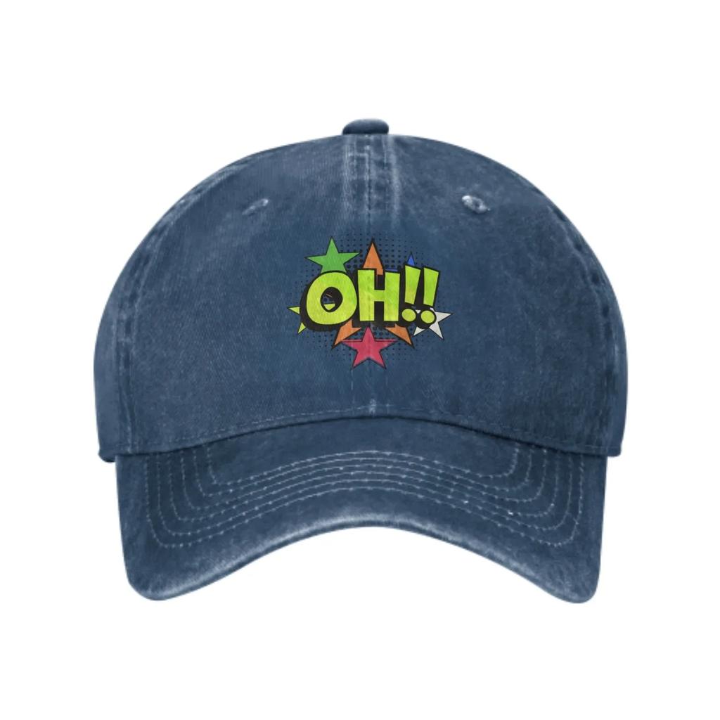 Comic Oh Baseball Caps for Men Women Adjustable Casual Unisex Trucker Hat for Outdoor Activities Fashion Hats