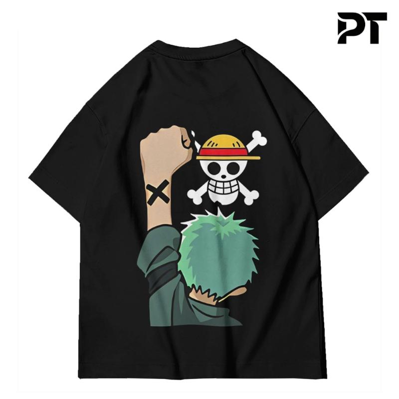 ONE PIECE Zoro Adventure Japanese Anime Printing Heavy Cotton Loose T-Shirt Cartoon Men's and Women's Short Sleeve Shirt