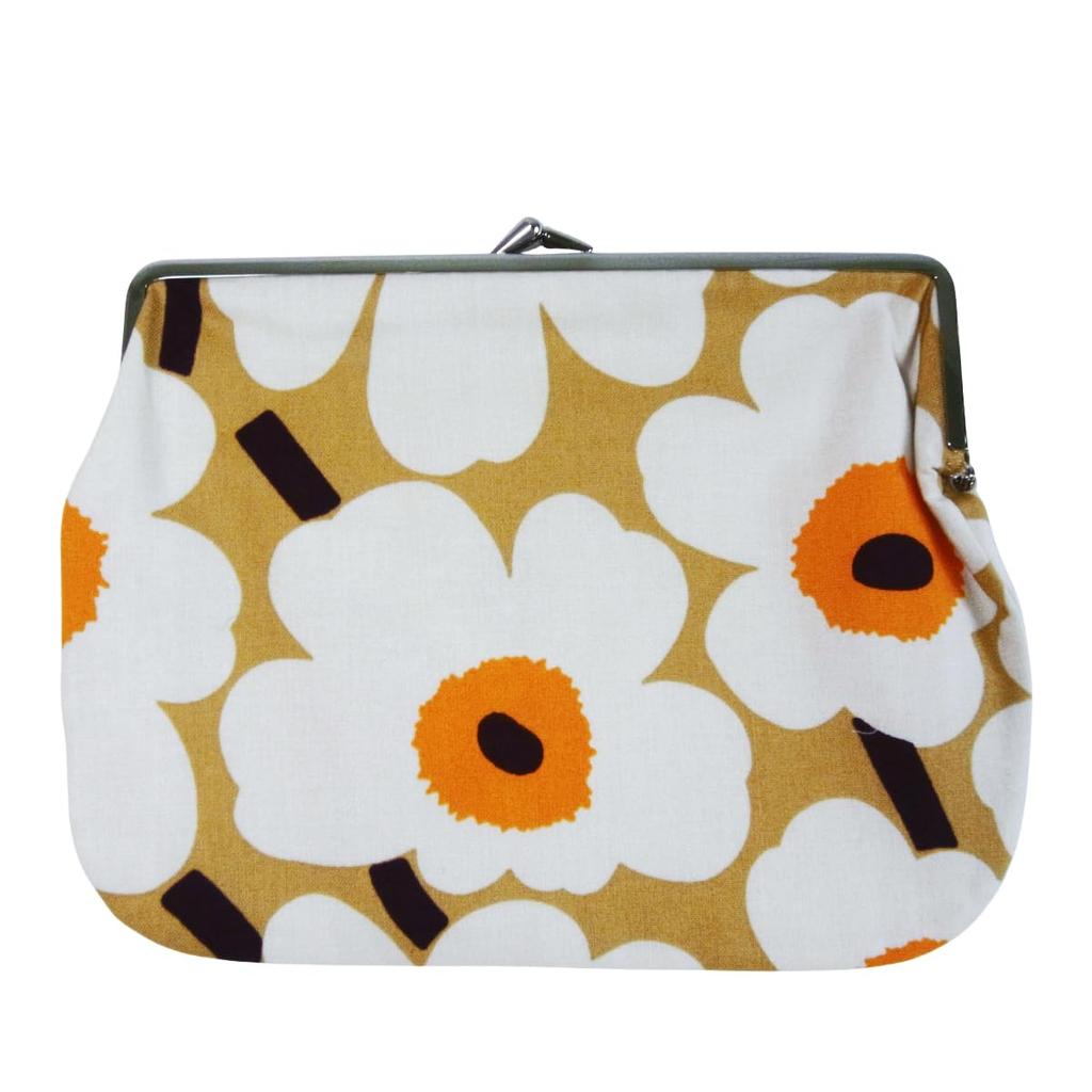 Marimekko Mini Unikko Puolikas Kukkaro Pouch (Caramel, Cream, and Warm Orange) - Women's AccessoryCosmetic Pouch