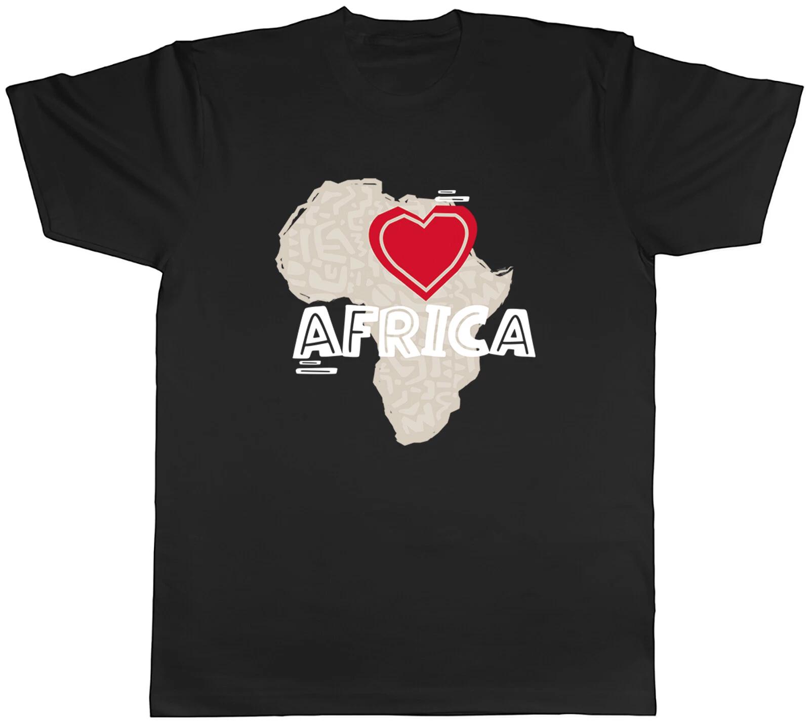 Love Africa Mens T-Shirt Red Heart Unisex Tee Gift XS