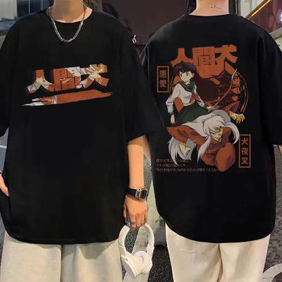 Anime Inuyasha Higurashi Kagome Graphic T Shirts Unisex Women Trend Cartoon Short Sleeve T-shirt Summer Fashion Vintage Loose Tees