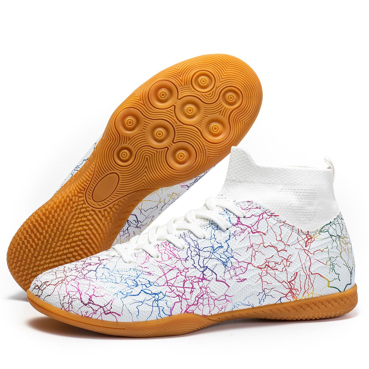 

Весна 2025 новые футбольные бутсы высокие плоские золотой камуфляж профессиональные кроссовки сломанные шипы нескользящие футбольные бутсы 35 белый