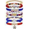 World Cup Team Match Day Bracelet Stackable Soft Ceramic Beaded Stretch Football Accessories Fan Bracelet