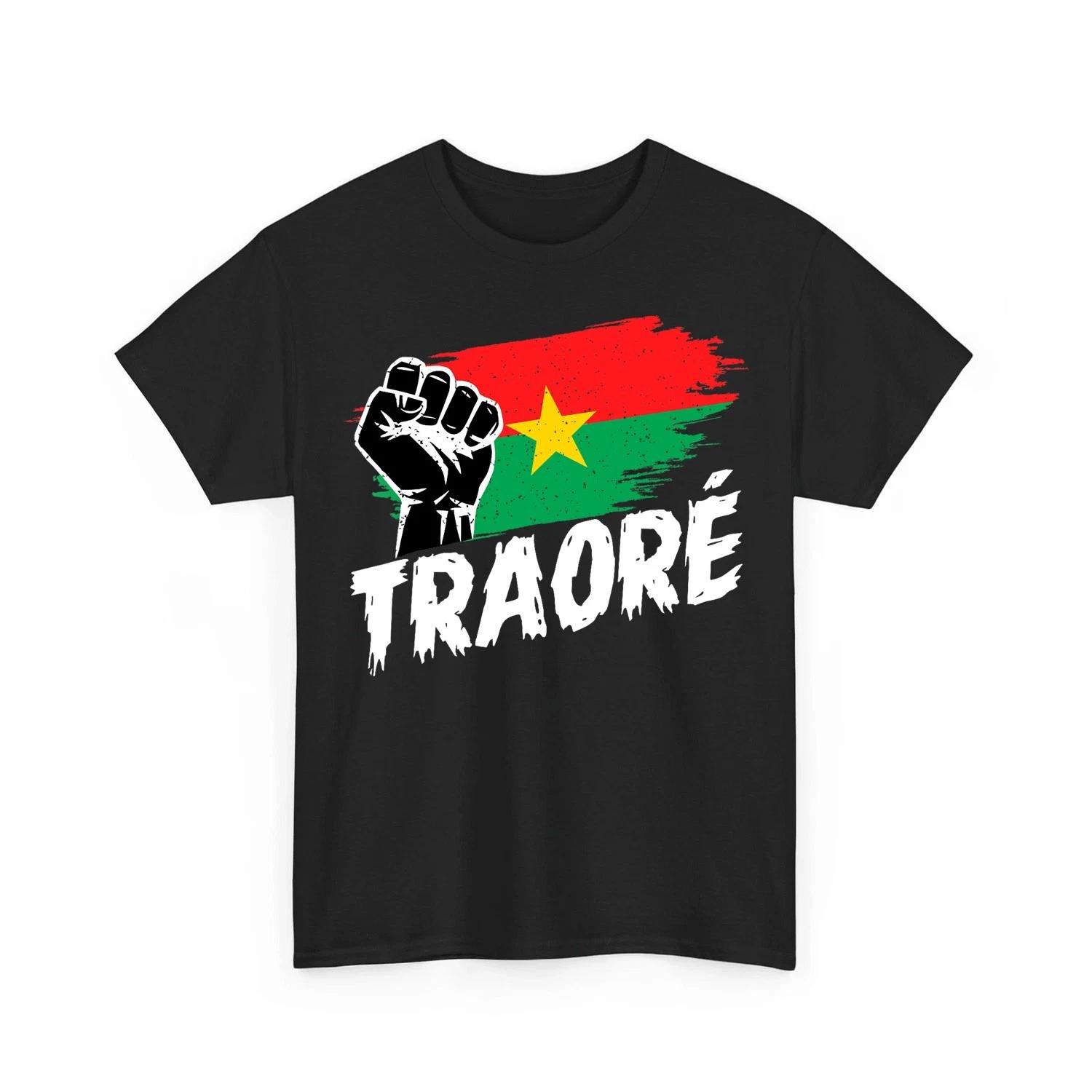 

Burkina Faso- Ibrahim Traoré/ Thomas Sankara Burkina Faso Flag African 100% Cotton T-shirt Mens Tees Top 4XL