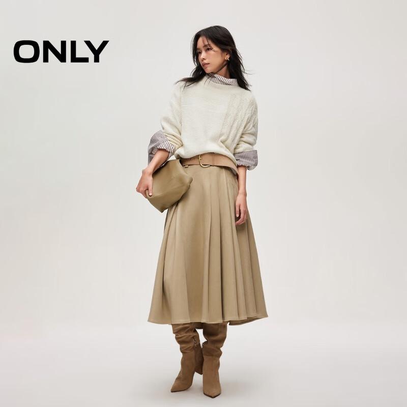 ONLY Women's Dropped Shoulder Round Neck Loose Knit Sweater