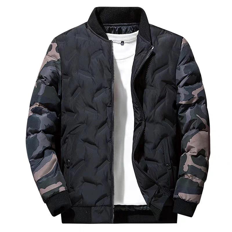 Men's Korean Style Baseball Collar Down Cotton Jacket - Thick Warm Short Casual Fashion Coat