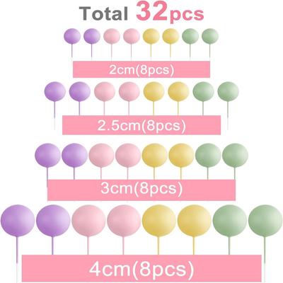 Topper de Bolo com Bolas de Espuma Coloridas DIY Inserção Decoração de Bolo para Chá de Bebê Festa de Aniversário Decoração de Bolo