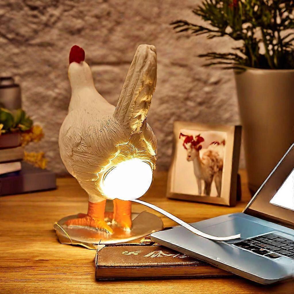 Funny Decor Chicken Led Lamp Chicken Eggs Night Lamp Taxidermy Egg Desk Lamp