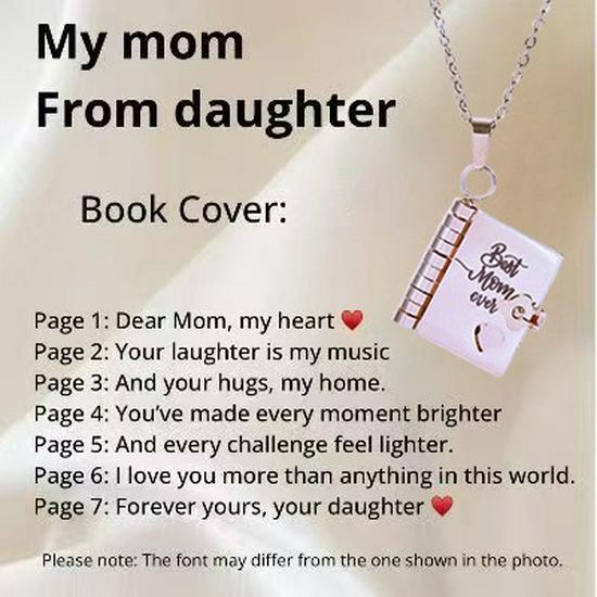 Engraved Titanium Steel Necklace - Fade-Resistant, Emotional Book Pendant, Women's Clavicle Chain Jewelry 