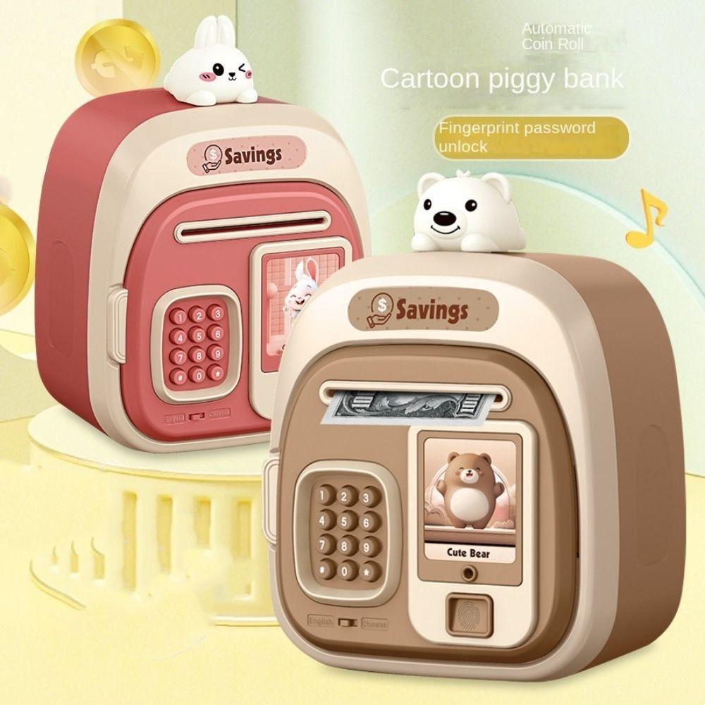 Inteligentna skarbonka z przypomnieniem głosowym i zabezpieczeniem na odcisk palca - Skarbonki dla dzieci Dekoracja domu